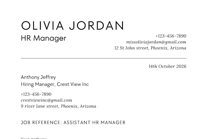 write professional cover letter